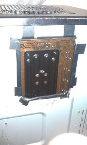 Notice the expertly placed electrical tape