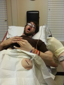 Sucking out the old stuff. Primary emotion - stunned sadness. The old Baclofen had been a part of me for a few months, now it's gone.